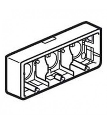 Cadre saillie Mosaic 3 postes Horizontal prof. 40mm - blanc-Legrand-080286-IM#14865