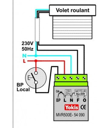 YOKIS centralisation de volets roulants micro-module encastré - MVR500E