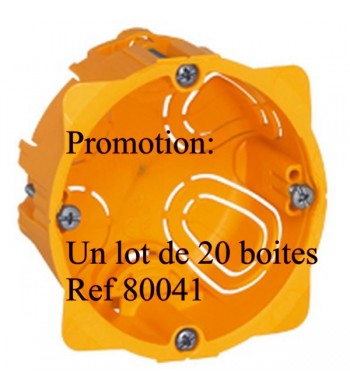 20 Boites d'encastrement Cloison sèche 1 poste Prof 40mm-Legrand-80041P-IM#17111