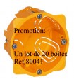 20 Boites d'encastrement Cloison sèche 1 poste Prof 40mm