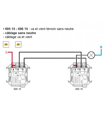 va et vient témoin sans neutre Mécanisme seul - Blanc-Legrand-069615-IM#20661