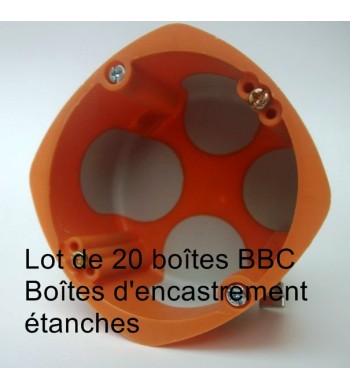 Lot de 20 boîtes cloison sèche BBC 1 Poste, prof 40 mm-SIB-P36840P-IM#23458