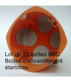 Lot de 20 boîtes cloison sèche BBC 1 Poste, prof 40 mm