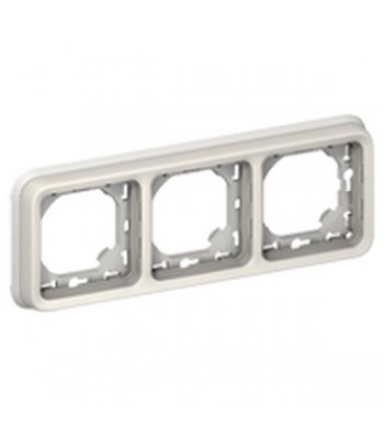 Support plaque Plexo 3 postes horizontaux Blanc à compléter-Legrand-069698-IM#28974