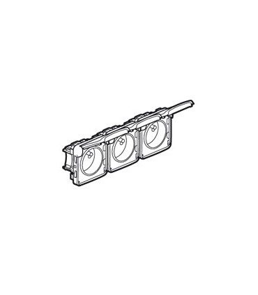 Triple prise 2 p + T mécanisme seul Blanc-Legrand-069644-IM#30220