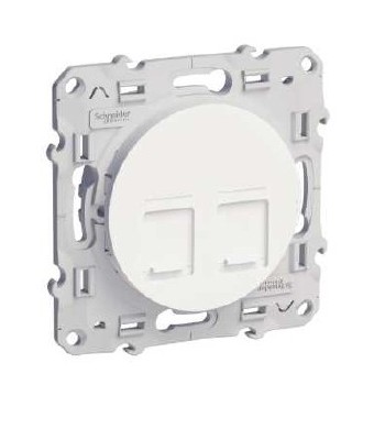Prise double RJ45 Grade 3 STP Odace Styl-Schneider Electric-S520486-IM#31046