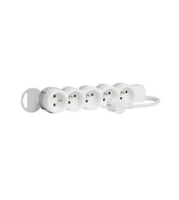 Bloc multiprise secteur InLine®, 3 voies avec mise à la terre, interrupteur  et protections enfants, blanc, 3m