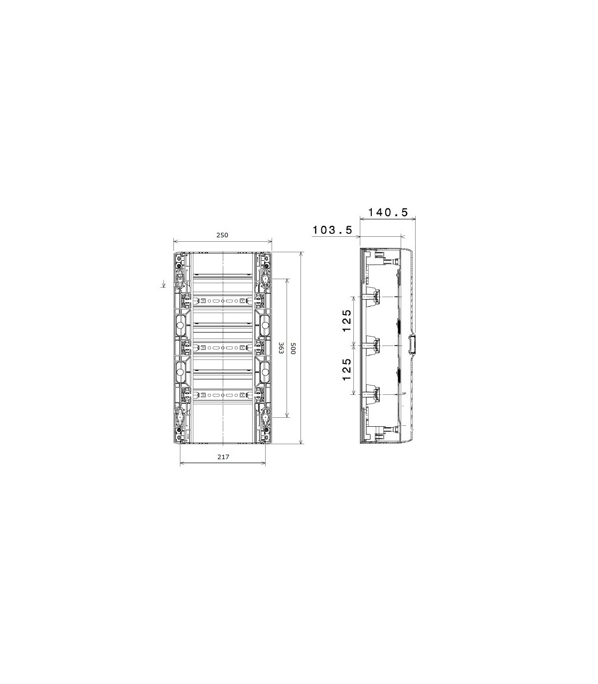 Legrand 401213  Tableau électrique modulaire DRIVIA 3 rangées 39 modules