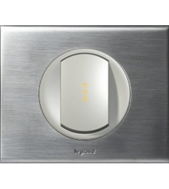 Poussoir à voyant lumineux Céliane inox Brossé-Legrand-NC1359-IM#32372