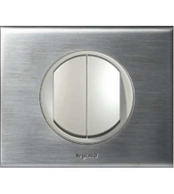 Double bouton poussoir Céliane Inox Brossé-Legrand-NC1362-IM#32374