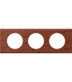 Plaque Céliane 3 postes Bois Acajou entraxe 71mm
