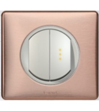 interrupteur double - 1 Avec Voyant Lumineux 1 sans - céliane copper complet-Legrand-NC3052-IM#34071