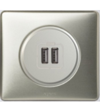 Double chargeur USB Type-A Céliane Titane complet-Legrand-NC4087-IM#34167
