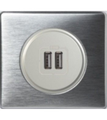 Chargeur double USB-A Céliane Aluminium complet-Legrand-NC4088-IM#34173