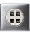 Prise RJ45 Céliane quadruple - Aluminium