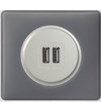 Chargeur USB Type-A double Céliane Poudré Schiste-Legrand-NC4090-IM#34228