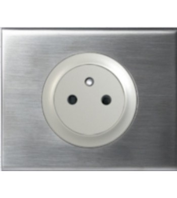 Prise affleurante Céliane Titane Inox Brossé