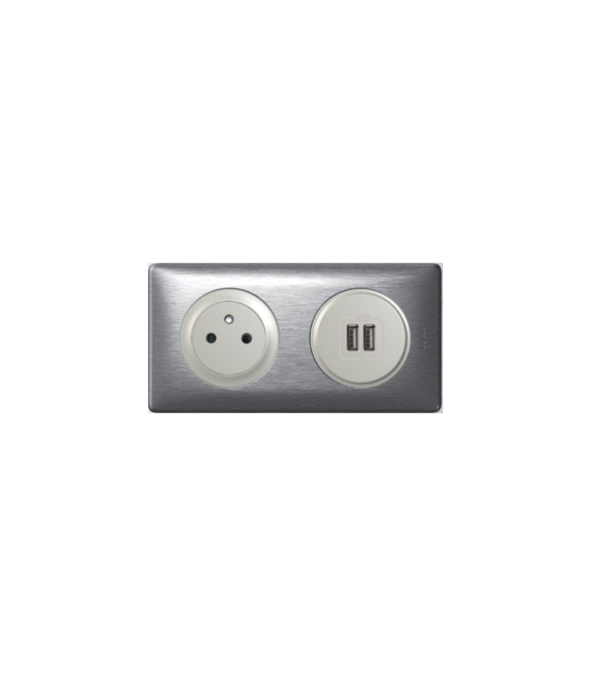 Legrand PCUSBALU  Chargeur USB-C + Prise précâblé Céliane aluminium complet