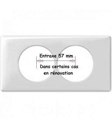 Plaque Céliane 2 postes Blanche entraxe 57mm-Legrand-068808-IM#35928