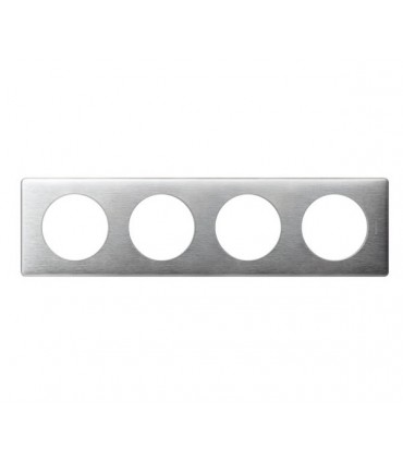 Plaque Céliane 4 postes Anodisé Aluminium, entraxe 71mm-Legrand-068924-IM#36031