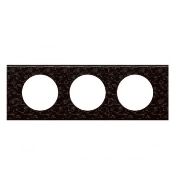 Plaque Céliane 3 postes Cuir Pixel, entraxe 71mm-Legrand-069453-IM#36078