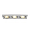 Triple Spot GU10 encastré Aluminium Brossé