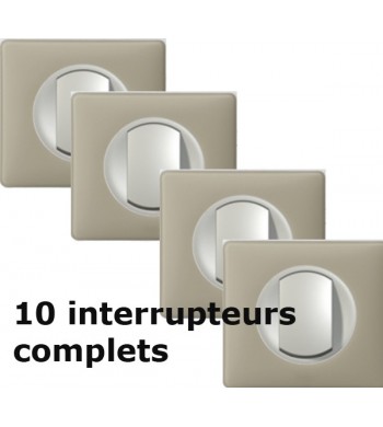 10 interrupteurs céliane poudré Argile complets-Legrand-NC1084P-IM#36306