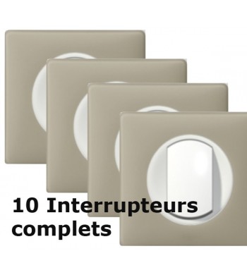 10 interrupteurs Céliane finition Argile complets-Legrand-NC1084BP-IM#36309