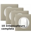 10 interrupteurs Céliane finition Argile complets