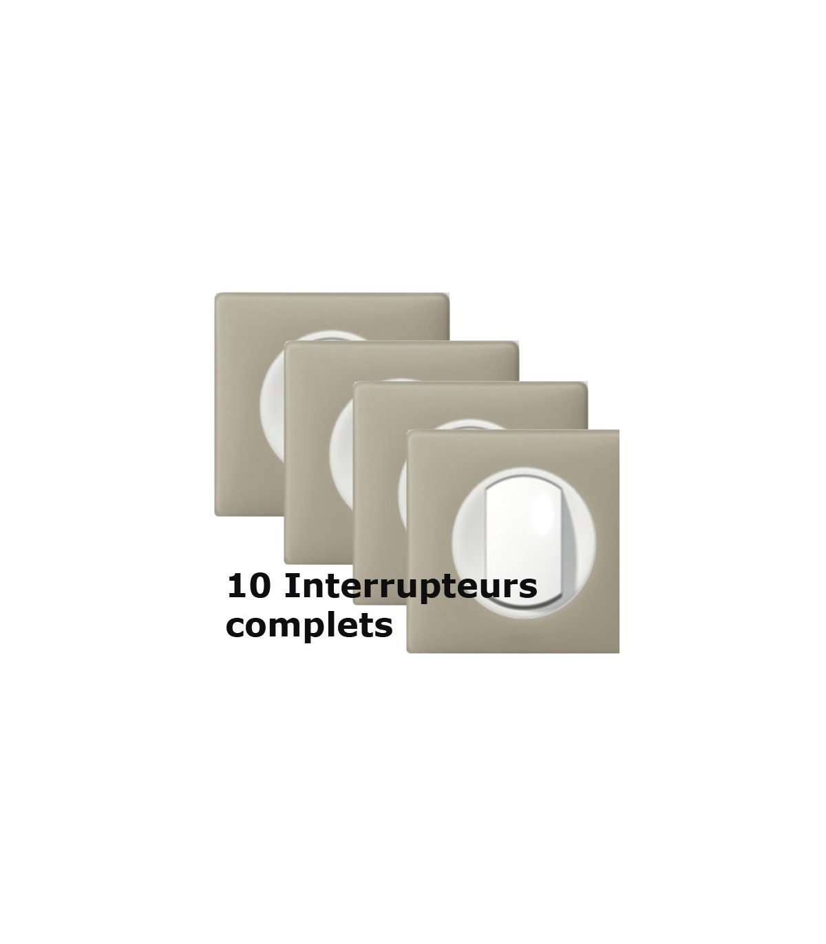 Promotion va et vient Argile 10 Interrupteurs Céliane complets - Interrupteur  Céliane Legrand
