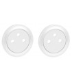 2 enjoliveurs "Surface" affleurants Blanc pour double prise 67124