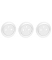 3 enjoliveurs "Surface" affleurants Blanc pour double prise 67126