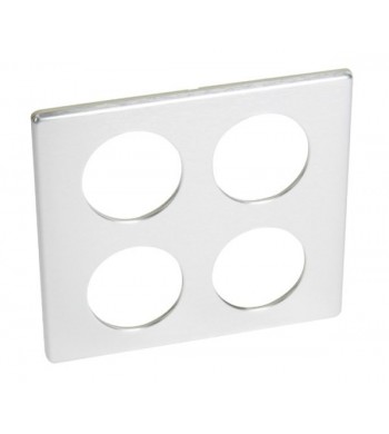 Plaque Céliane 2 x 2 postes Anodisé Aluminium-Legrand-068963-IM#36894