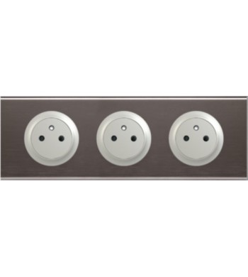 Triple Prise 2 pôles + terre affleurante Céliane complet Black Nickel-Legrand-NC4265F-IM#37225