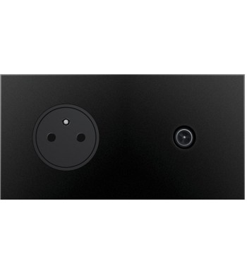 Prise de courant  + prise TV simple - Art épure Noir Mat-Arnould-67839-IM#37305