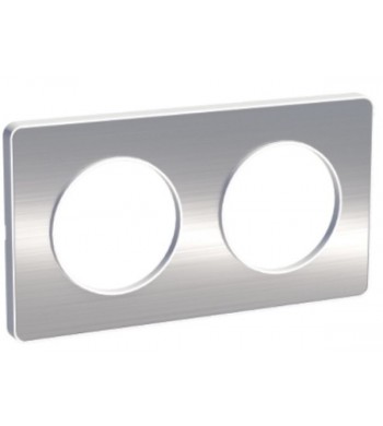 Plaque 2 postes Odace Touch Aluminium Brossé