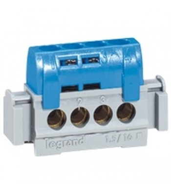 Bornier isolé Bleu. 4 x 1.5 à 16 mm²-Legrand-092780-IM#37767
