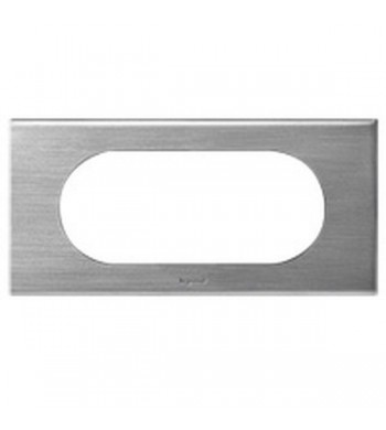 Plaque Céliane 6/8 modules Métal Inox Brossé-Legrand-069106-IM#38519