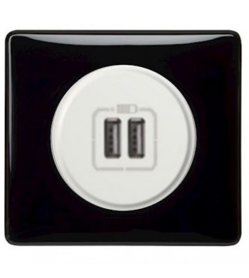 Prise chargeur USB double Céliane Laqué Noir complete-Legrand-NC5067-IM#38838