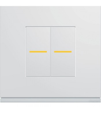 Double interrupteur à voyant lumineux Gallery complet Blanc-Hager-CH1972-IM#38882