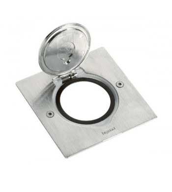 Platine prise de sol à clapet à équiper - Carrée - Inox brossé-Legrand-089700-IM#38990