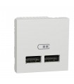 Double chargeur USB type A Unica Blanc
