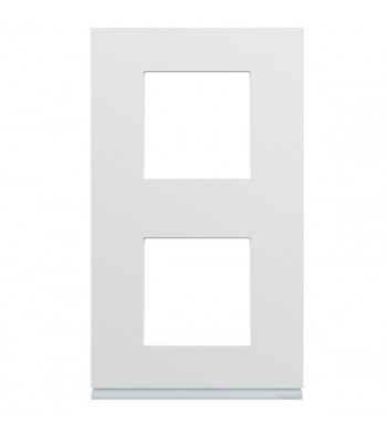Plaque Gallery 2 postes verticaux Pure Blanc-Hager-WXP0042-IM#39722