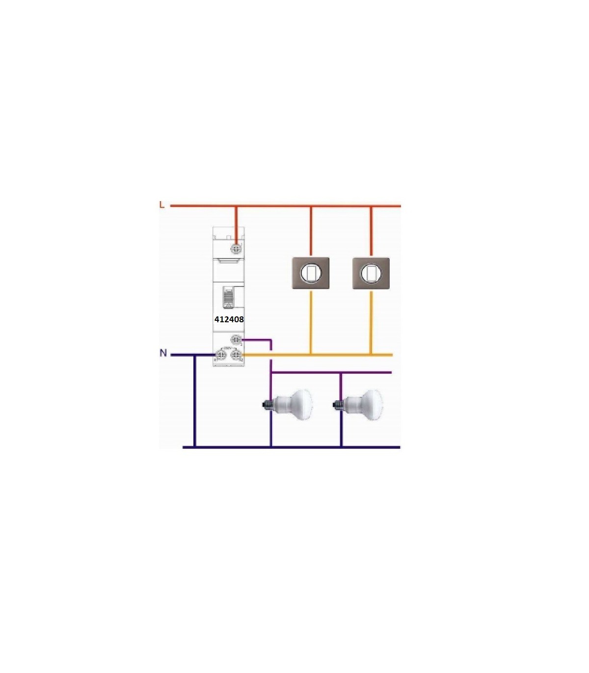 Schema de branchement minuterie hager schneider legrand avec