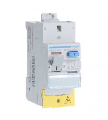 Interrupteur différentiel 40 Amp - 30 mA - type A (Auto)-Hager-CDS743F-IM#39820