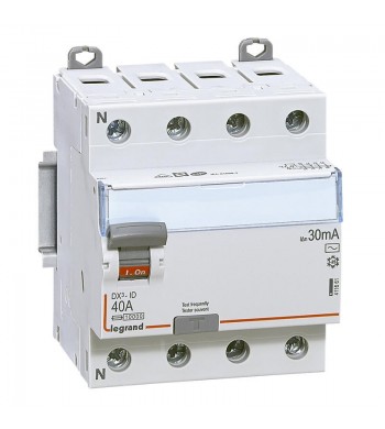 Interrupteur différentiel 4 Pôles 40A, 30mA, type AC, Vis-Vis-Legrand-411661-IM#39843