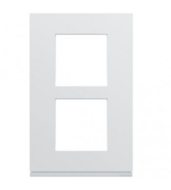 Plaque Gallery 2 postes entraxe 57 mm Verticale Pure Blanc-Hager-WXP0022-IM#40420