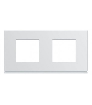 Plaque Gallery 2 postes horizontaux Pure Blanc-Hager-WXP0012-IM#41167