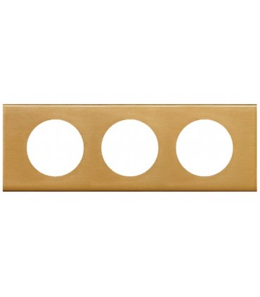 Plaque Céliane Alliage 3 postes Bronze Doré, entraxe 71mm-Legrand-069133-IM#41571