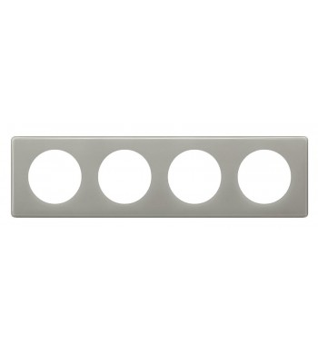 Plaque Céliane 4 postes Gris Perle entraxe 71mm-Legrand-066604-IM#41694